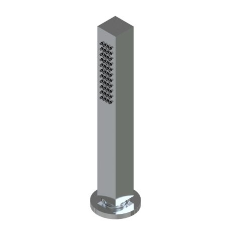 Glitter Hand shower support for deck mounted bath group with hand shower and flexible - 25,4x25,4mm brass hand shower three layers flexible, reinforced with metalized Nylon yarn L=1.800mm