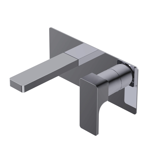 Glitter Outer parts for built-in single lever basin mixer - spout SX Lmax=129mm external plate
