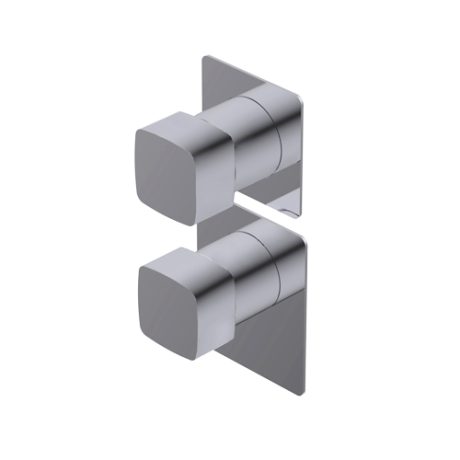 Haptic Outer parts for built-in thermostatic mixer - flow regulator two/three ways out: bath-hand shower-head shower with intermediate stop positions filters and non return valves