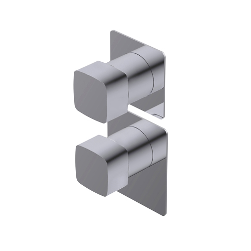 Haptic Outer parts for built-in thermostatic mixer - flow regulator two/three ways out: bath-hand shower-head shower with intermediate stop positions filters and non return valves
