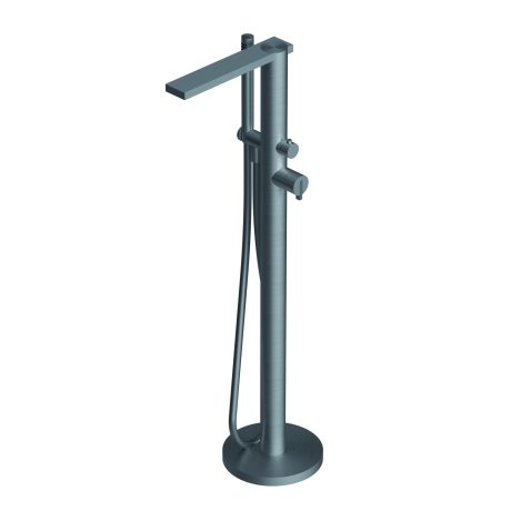 DOT316 Outer parts for standing floor bath group with progressive cartridge - two ways single lever with diverter hand shower/spout Ø23mm stainless steel hand shower with 1.500mm flexible hose