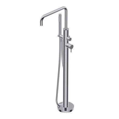 Diametro35 Impronte Outer parts for standing floor bath group - two ways single lever with diverter hand shower/square spout Ø24mm brass hand shower with 1.500mm flexible hose