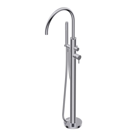 Diametro35 Impronte Outer parts for standing floor bath group - two ways single lever with diverter hand shower/square spout Ø24mm brass hand shower with 1.500mm flexible hose