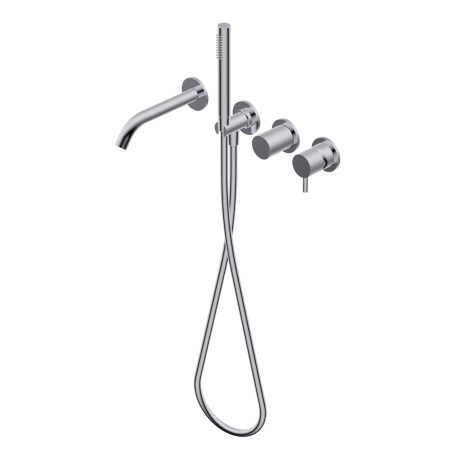 Diametro35 Impronte Outer parts for built-in single lever bath/shower mixer, two/three ways with rotative diverter - spout L=200mm Ø24mm brass hand shower with 1.500mm flexible without external plate