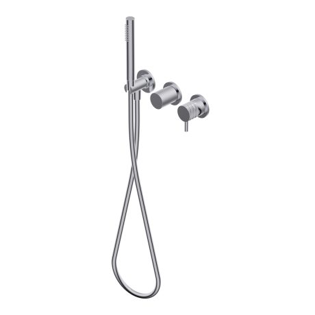 Diametro35 Impronte Outer parts for built-in single lever bath/shower mixer, two/three ways with rotative diverter - Ø24mm brass hand shower with 1.500mm flexible hose
