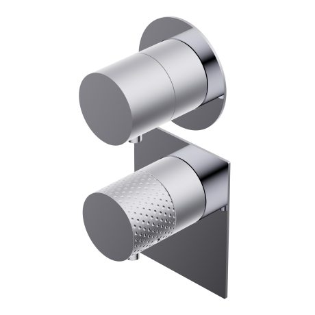 Diametro35 Impronte Outer parts for built-in thermostatic mixer - flow regulator two/three ways out: bath-hand shower-head shower with intermediate stop positions filters and non return valves installation in both vertical and horizontal position without thermostatic handle