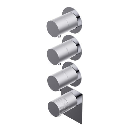 Diametro35 Impronte Outer parts for built-in thermostatic mixer - flow regulator filters and non return valves three separate exits installation in both vertical and horizontal position without thermostatic handle