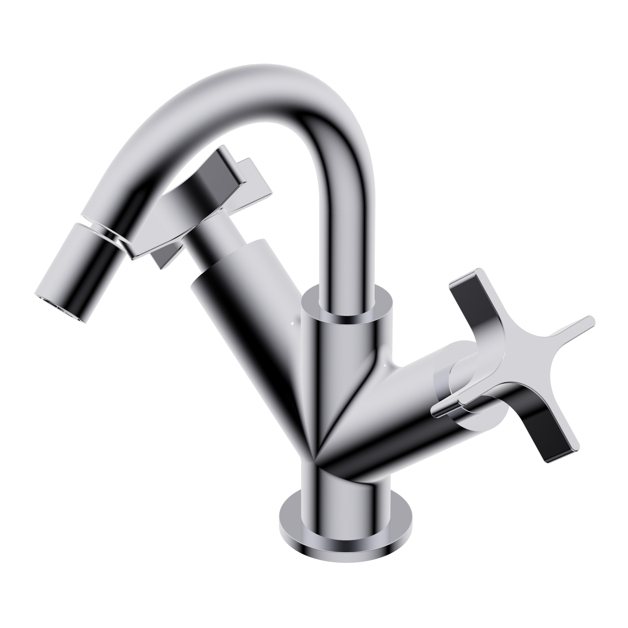 Diametro35 Cross Single hole bidet mixer