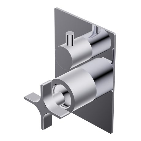 Diametro35 Cross Outer parts for built-in single lever bath/shower mixer, two ways with rotative diverter
