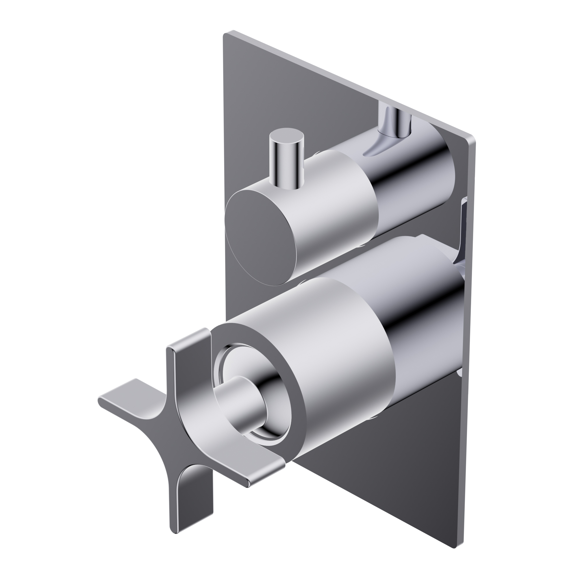 Diametro35 Cross Outer parts for built-in single lever bath/shower mixer, two ways with rotative diverter