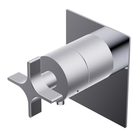 Diametro35 Cross Outer parts for built-in thermostatic mixer - external plate temperature regulation filters and non return valves one way installation in both vertical and horizontal position