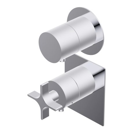 Diametro35 Cross Outer parts for built-in thermostatic mixer - flow regulator filters and non return valves one way installation in both vertical and horizontal position