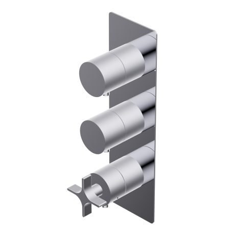 Diametro35 Cross Outer parts for built-in thermostatic mixer - flow regulator external plate filters and non return valves two separate exits installation in both vertical and horizontal position