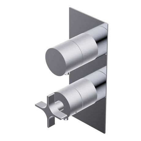 Diametro35 Cross Outer parts for built-in thermostatic mixer - flow regulator two/three ways out: bath-hand shower-head shower with intermediate stop positions external plate filters and non return valves