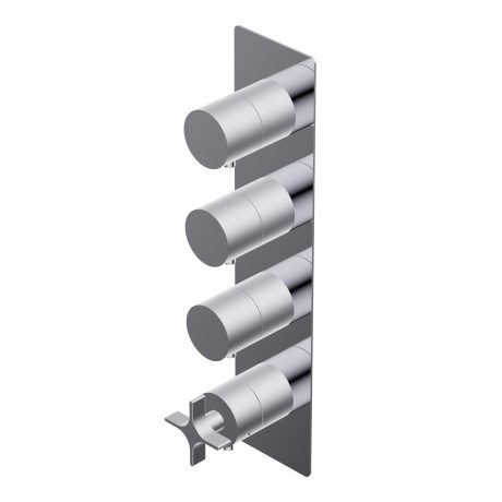 Diametro35 Cross Outer parts for built-in thermostatic mixer - flow regulator external plate filters and non return valves three separate exits installation in both vertical and horizontal position