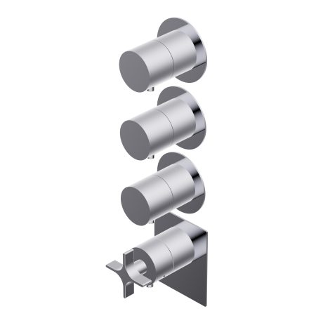 Diametro35 Cross Outer parts for built-in thermostatic mixer - flow regulator filters and non return valves three separate exits installation in both vertical and horizontal position