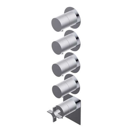 Diametro35 Cross Outer parts for built-in thermostatic mixer - flow regulator filters and non return valves four separate exits installation in both vertical and horizontal position