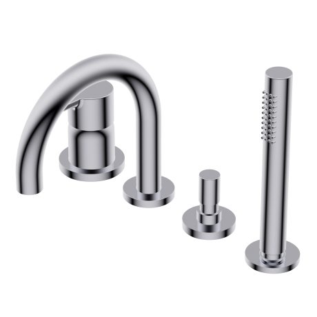 Diametro35 Elegance Deck mounted bath group - single lever mixer with two outlets with automatic diverter spout/hand shower spout H=173mm L=150mm Ø24mm brass hand shower with 1.800mm flexible hose