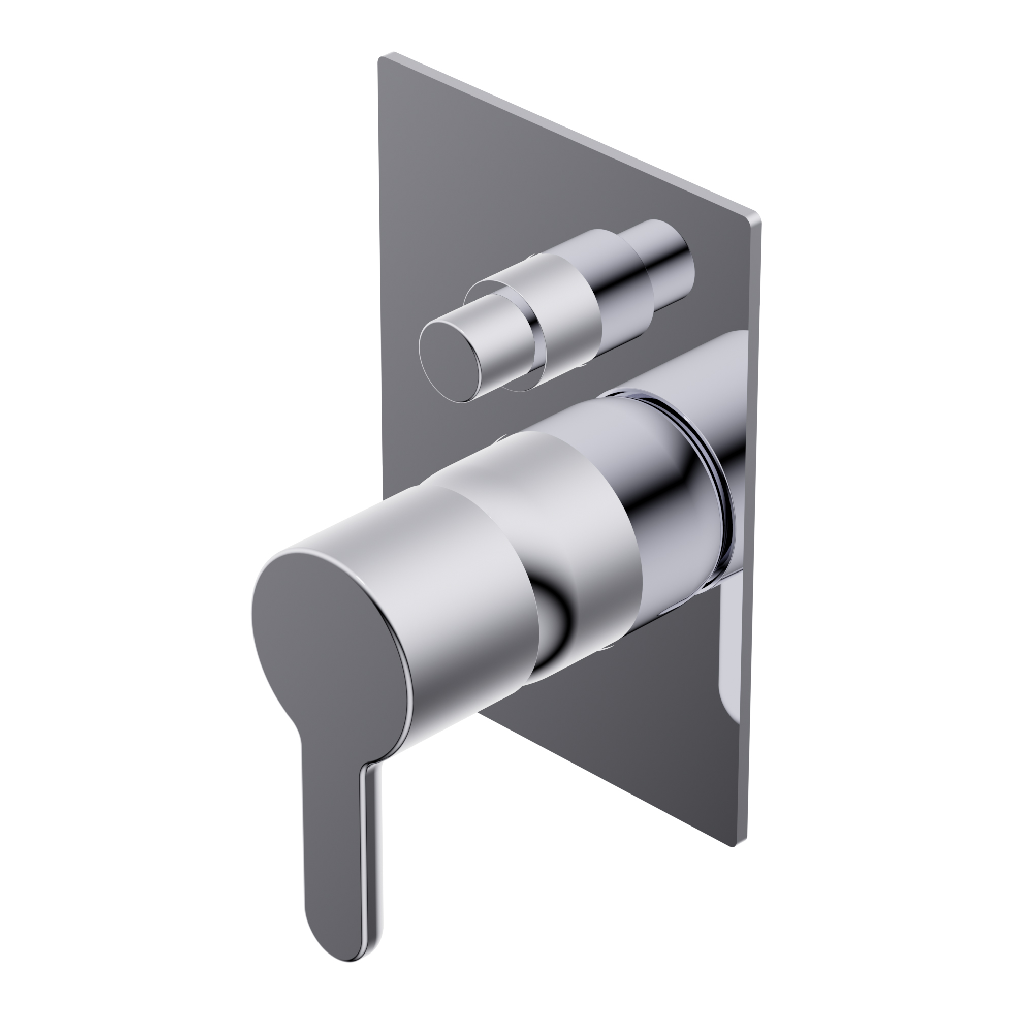 Elegance Outer parts for built-in single lever bath/shower mixer, two ways - automatic diverter bath/shower