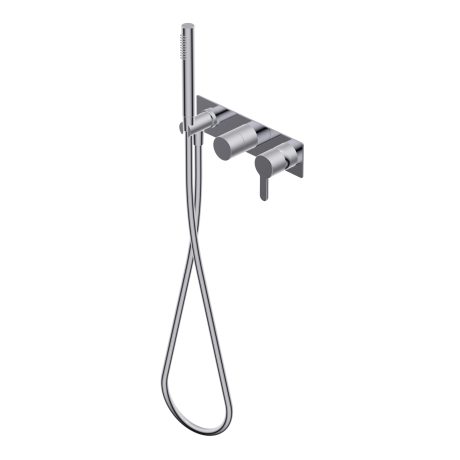 Diametro35 Elegance Outer parts for built-in single lever bath/shower mixer, two/three ways with rotative diverter - external plate Ø 24mm brass hand shower with 1.500mm flexible hose