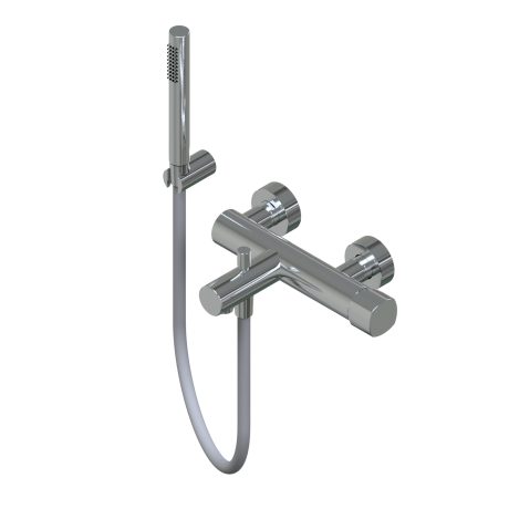 Haptic External single lever bath mixer - two ways automatic diverter bath/shower hand shower with 1.500mm flexible hose Ø24mm brass hand shower fixed jet