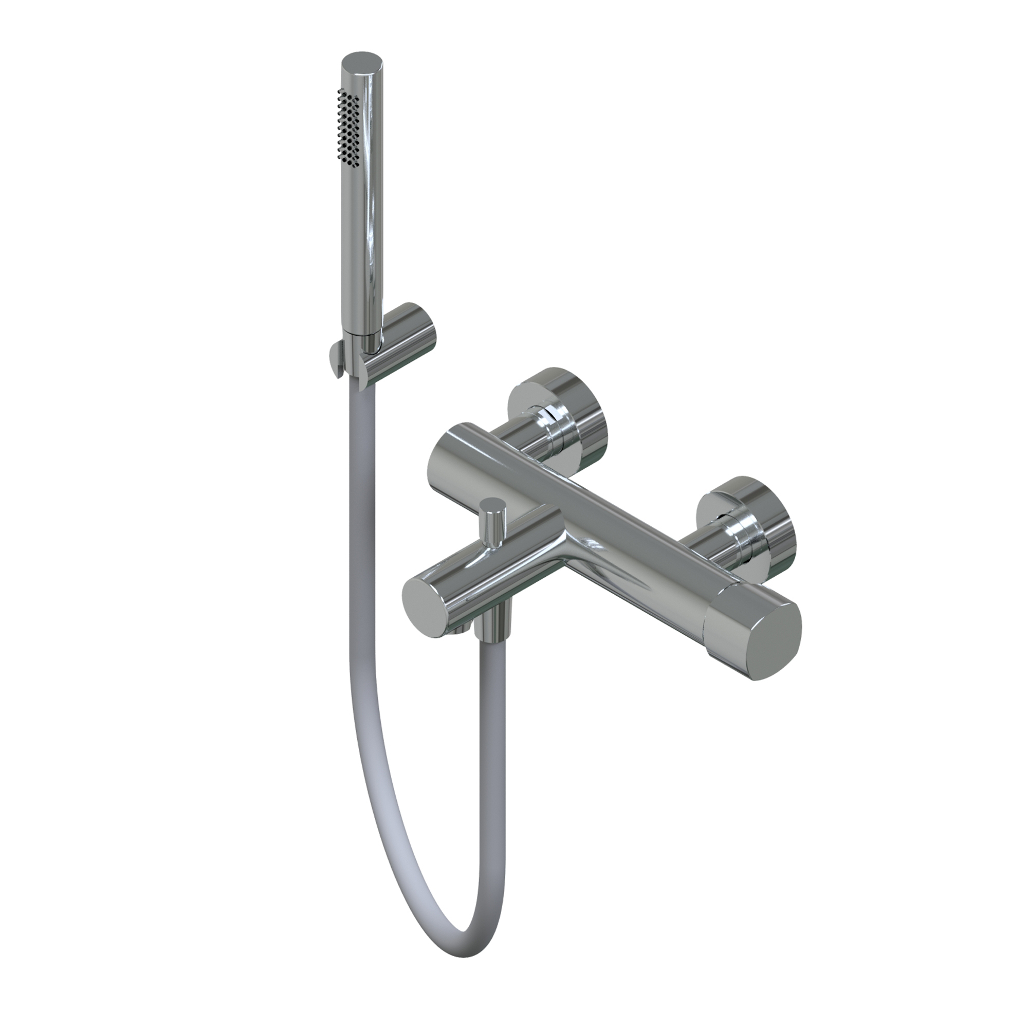 Haptic External single lever bath mixer - two ways automatic diverter bath/shower hand shower with 1.500mm flexible hose Ø24mm brass hand shower fixed jet