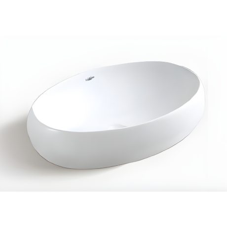 Vitreous china art basin for above-counter installation