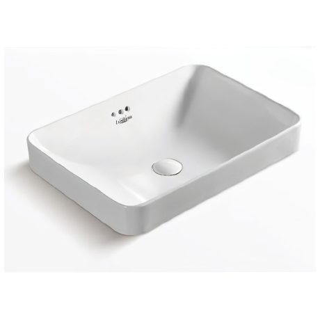 Vitreous china art basin for above-counter installation